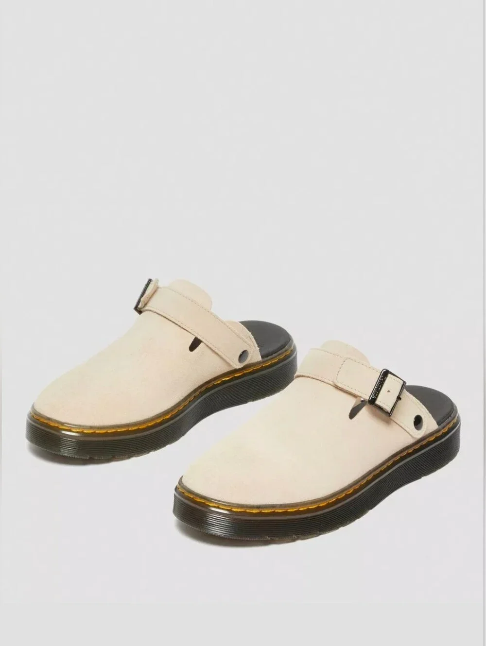 Dr. Martens Unisex Warm Sand Suede Slip-On Clog with Adjustable Strap 11M/12W